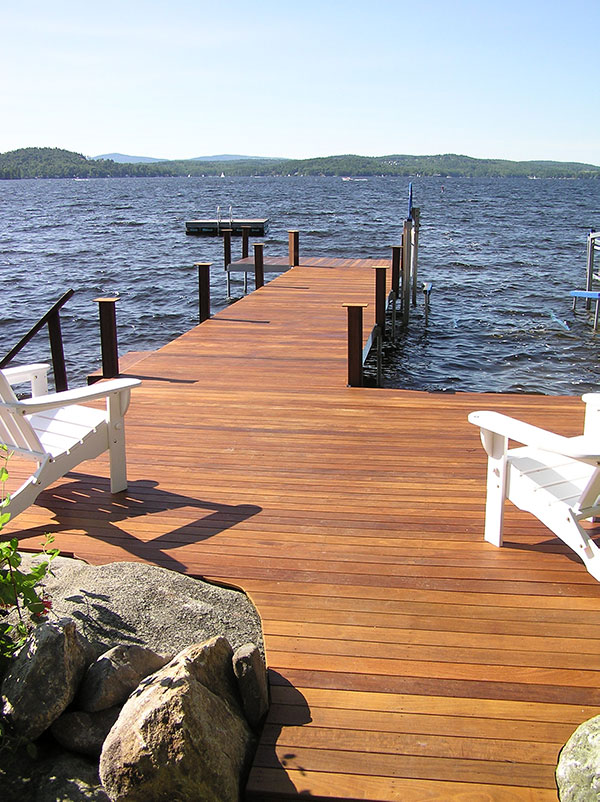 RDS dock system aluminum frame with red cedar decking