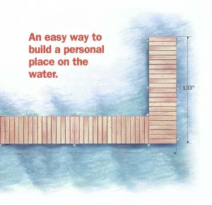 An easy way to build a personal place on the water - drawing of a dock